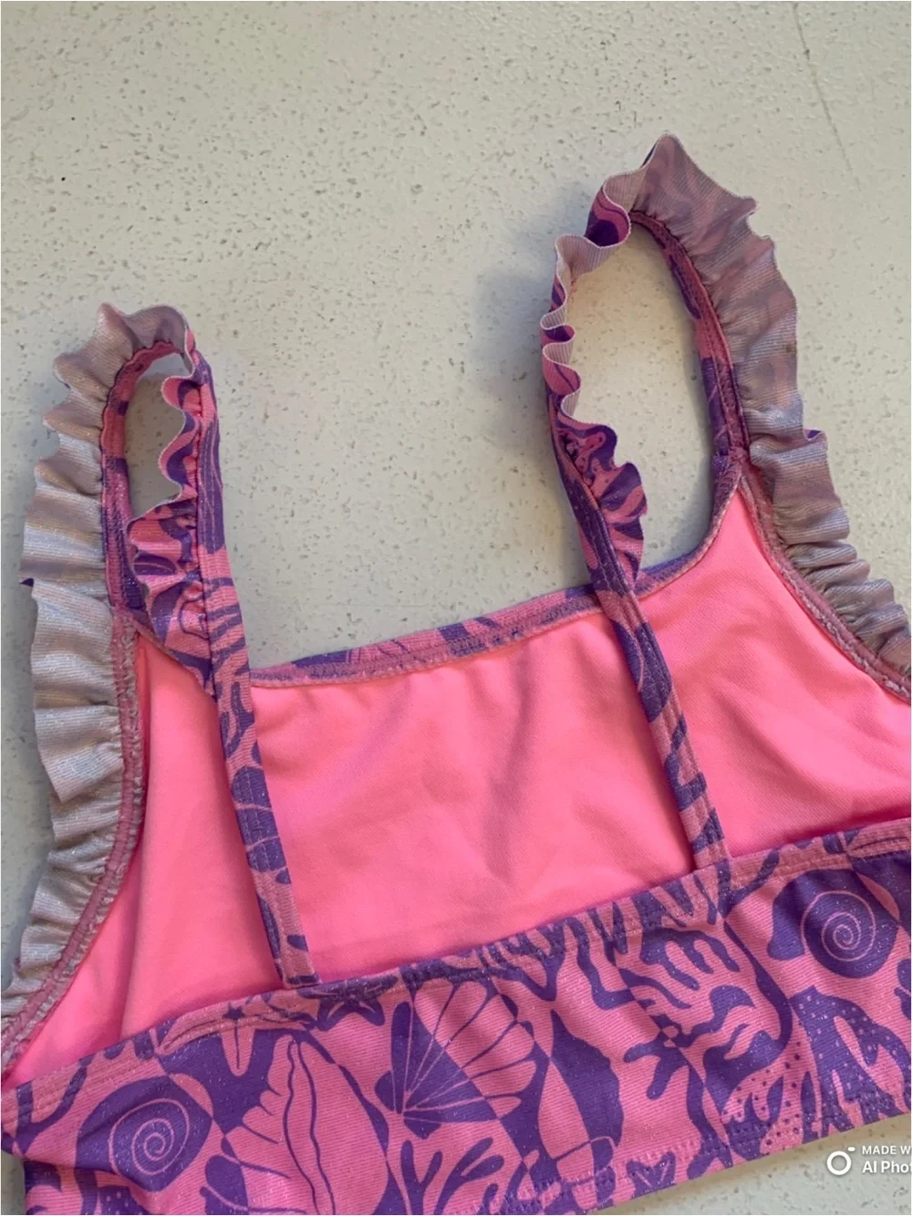 Cat & Jack Girl’s Large Pink & Purple Bikini Set + Coverup Shorts NWT Beach